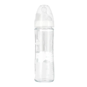 NUK Butelka szklana ze smoczkiem 240 ml 0-6m New Classic biała 10745080