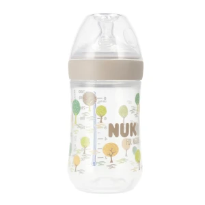 NUK Butelka ze smoczkiem silikonowym 260 ml M For Nature popielata 10742005