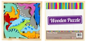 Układanka drewniana 12 elementów Dinozaury MEGA CREATIVE 500646
