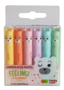 ZAKREŚLACZ MINI 6KOL PASTEL HAPPY COLOR