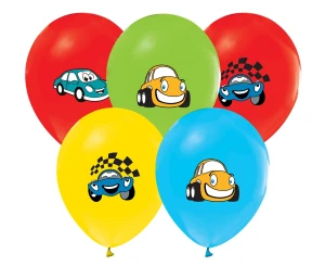 Balon dekoracyjny 12" Samochody op.5 szt. Party GODAN GZ-SMK5
