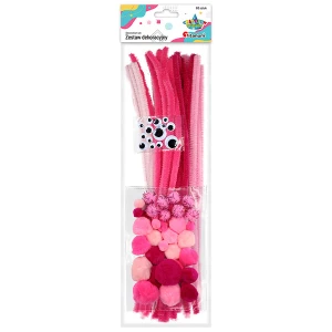 Zestaw druciki pompony oczy różowy 80szt. TITANUM CRAFT-FUN SERIES