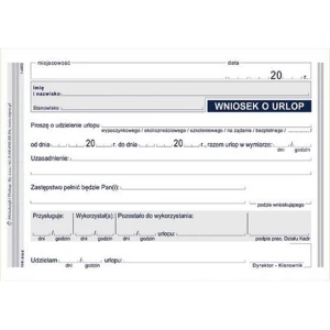 Druk Wniosek o Urlop A6 MICHALCZYK&PROKOP 515-5