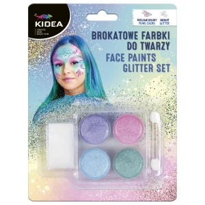 Farby do twarzy 4 kolory brokatowe Kidea DERFORM FDTBKA