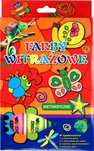 Farby witrażowe 6 kolorów 22 ml z akcesoriami FLAMINGO 201178