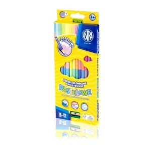 Kredki ołówkowe dwustronne 12/24 kolory pastelowe ASTRA  312120003