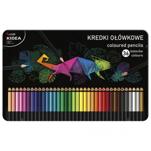 Kredki ołówkowe 36 kolorów trójkątne Kidea DERFORM KTMP36KA
