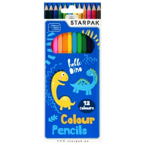 Kredki ołówkowe 12 kolorów Dino  STARPAK 512000