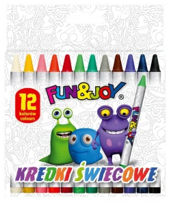 Kredki woskowe 12 kolorów FUN&JOY 199868