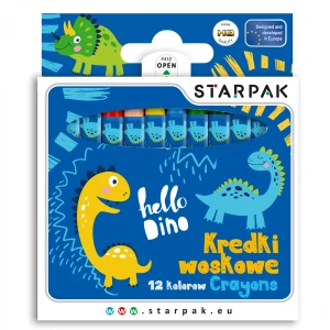 Kredki woskowe 12 kolorów Dino STARPAK 512004