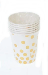 Kubek papierowy 270 ml groszki białe GODAN