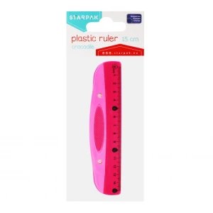 Linijka plastikowa 15cm czerwona/różowa STARPAK 470969