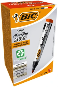Marker permanentny BiC Marking 2000 Czerwony okrągła końcówka pudełko 12 szt.