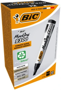 Marker permanentny BiC Marking 2300 Czarny ścięta końcówka pudełko 12 szt.