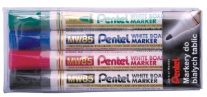 Zestaw markerów suchościeralnych okrągłych PENTEL MW85-4W