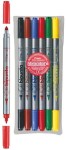 Pisaki dwustronne FIBRACOLOR  6 szt. w etui