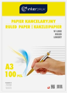 Papier kancelaryjny A3 100 kartek linia INTERDRUK