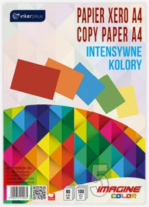 Papier xero A4 kolorowy 80 g mix intensywny INTERDRUK 214065