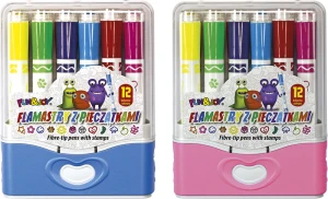 Pisaki stempelki 12 kolorów FUN&JOY FJGCP20501-12