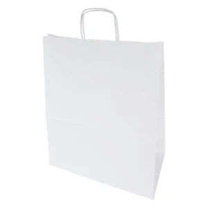 Torba papierowa z uchem 180x225 miękka biała A 25 PAPIRUS TU180 B SK