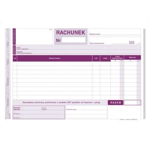 Druk Rachunek/Zwolnienie z VAT A5 MICHALCZYK&PROKOP 231-3