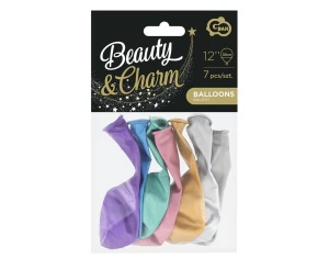 Balony Beauty&Charm, platynowe mix 12"/ 7 szt. CB-7LMX
