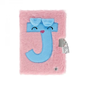 Pamiętnik pluszowy zamykany Pink "J" świecący  STARPAK 526050