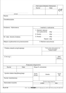 OT Przyjęcie środka trwałego A5 100 kartek STOLGRAF