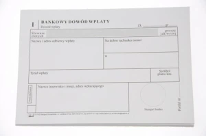 Druk bankowy Dowód Wpłaty A6 60k PAPIRUS II 43227