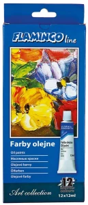 Farby olejne w tubie 12 kolorów 12ml FLAMINGO 359922