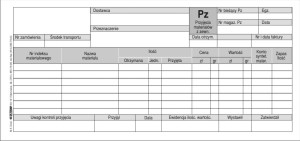 PZ Przyjęcie materiału z zewnątrz mały 1/3 A4 100 kartek STOLGRAF