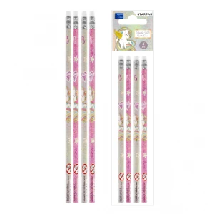 Ołówek z gumką HB Unicorn 4 szt. STARPAK 490989