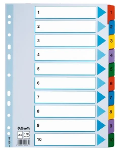 Przekładki kartonowe Mylar  A4, biały 1-10 ESSELTE 100161