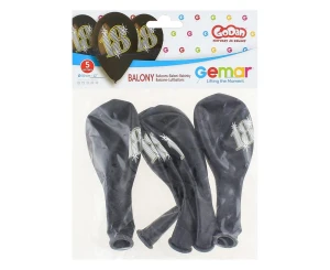 Balony Premium czarne 18 5szt GODAN