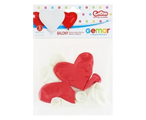 Balony Premium 12 Serce czerbiałe op5szt Walentynki GODAN CR/45-01/5