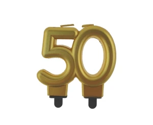 Świeczka urodzinowa cyfra 50 metaliczna złota Party GODAN PF-SCZ50