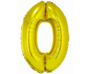 Balon foliowy 76 cm cyfra 0 złota Party GODAN CH-SZL0