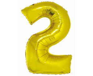 Balon foliowy 76 cm cyfra 2 złoty Party GODAN CH-SZL3