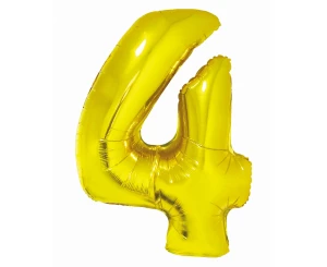 Balon foliowy 76 cm cyfra 4 złota Party GODAN CH-SZL4