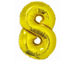 Balon foliowy 76 cm cyfra 8 złota Party GODAN CH-SZL8