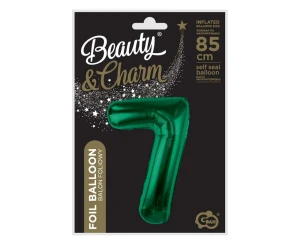 Balon foliowy 85 cm cyfra 7 zielony Party GODAN CH-B8B7