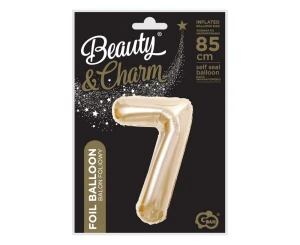Balon foliowy 85 cm cyfra 7 szampański Party GODAN CH-B8H7