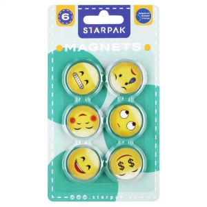 Magnes kolorowy mix Emotikony 33mm op.6szt. STARPAK 528365