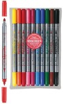Pisaki dwustronne FIBRACOLOR 10 szt. w etui