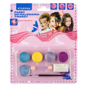 Farby do malowania twarzy 6 kolorów Motyl STARPAK 528374