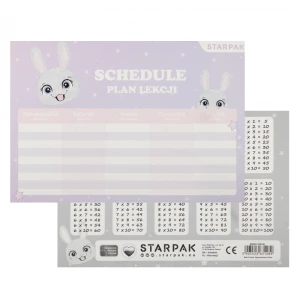Plan lekcji z tabliczką mnożenia A5 Rabbit STARPAK 536146