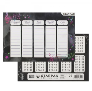 Plan lekcji z tabliczką mnożenia A5 Music STARPAK 536147