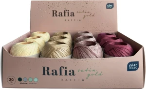 OZDOBA RAFIA SATYN ZLO MIX 20M INT PUD A 12