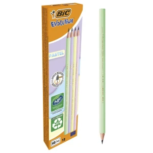 Ołówek z gumką HB Evolution pastelowy op.12 szt. BIC 518306