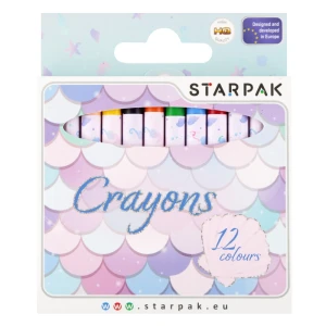 Kredki woskowe 12 kolorów Syrenka STARPAK 536295